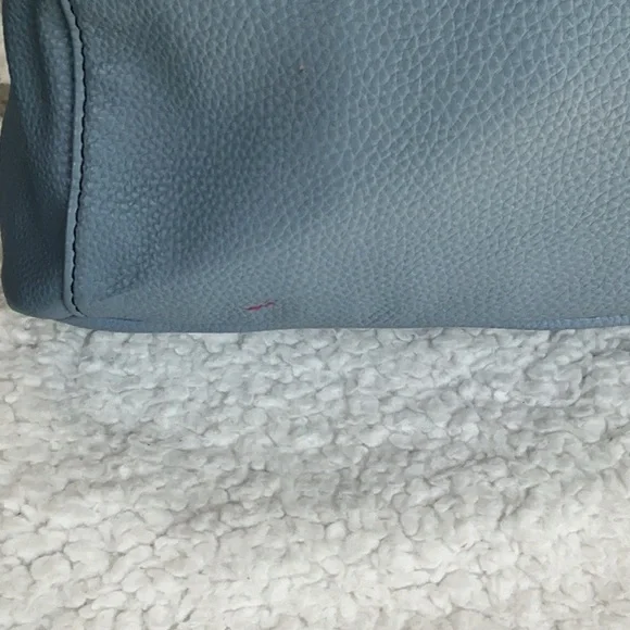 St. John's Bay Blue and Brown Leather Tote - Picture 6 of 9